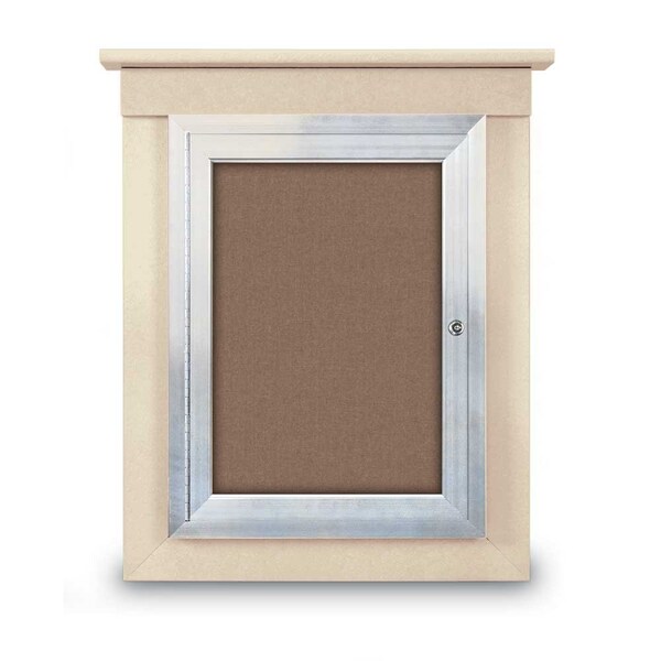 42"x32" 2-Door Enclosed Letterboard, Burgundy Vinyl/Cherry